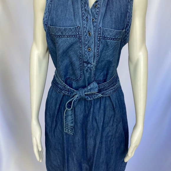 Free People Blue Sleeveless Cecilia Denim Maxi Dress - Picture 2 of 6